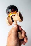 SWEETS KENDAMAS kendama france FR feu fire gas gasoline trasher skateboard flame flamme flammes flames design art patern graphic designs bilboquet freestyle tool wood toy bois jeu jouet figures tricks trick 